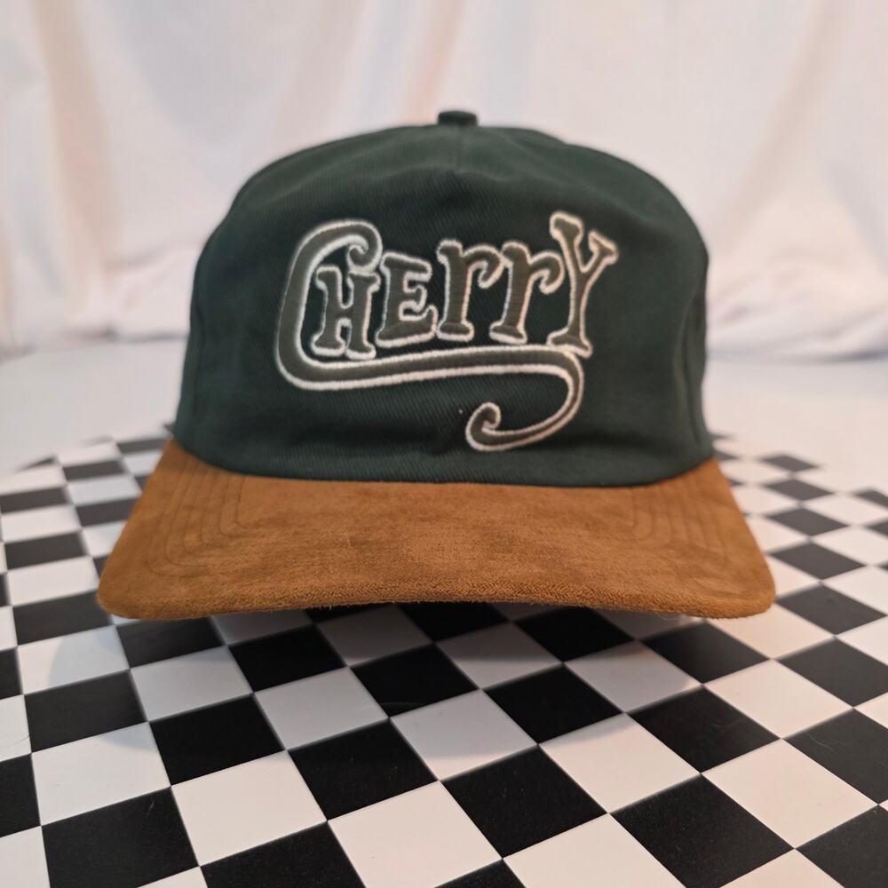 Cherry LA Forest Green Suede Brim Snapback Hat Los Angeles Made in USA